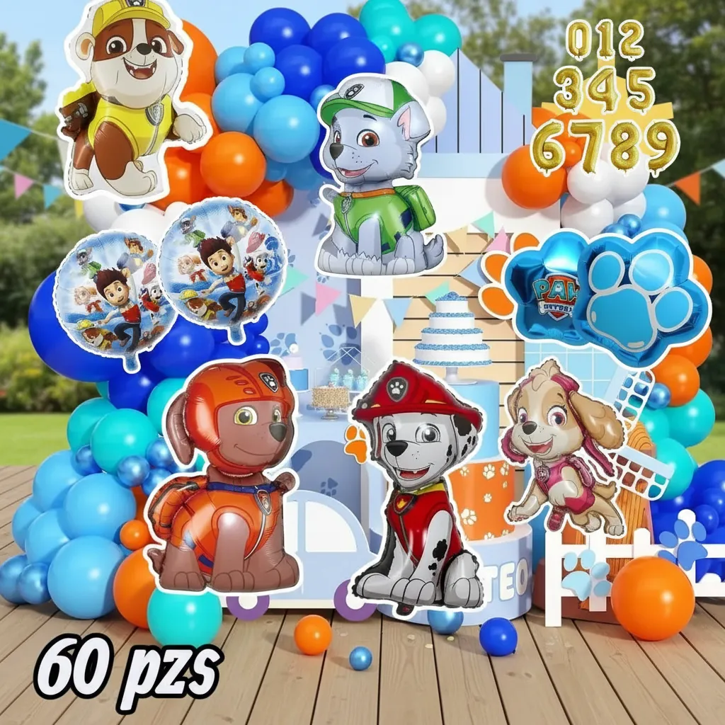 Combo Globos Fiesta Paw Patrol Patrulla Canina Fiesta