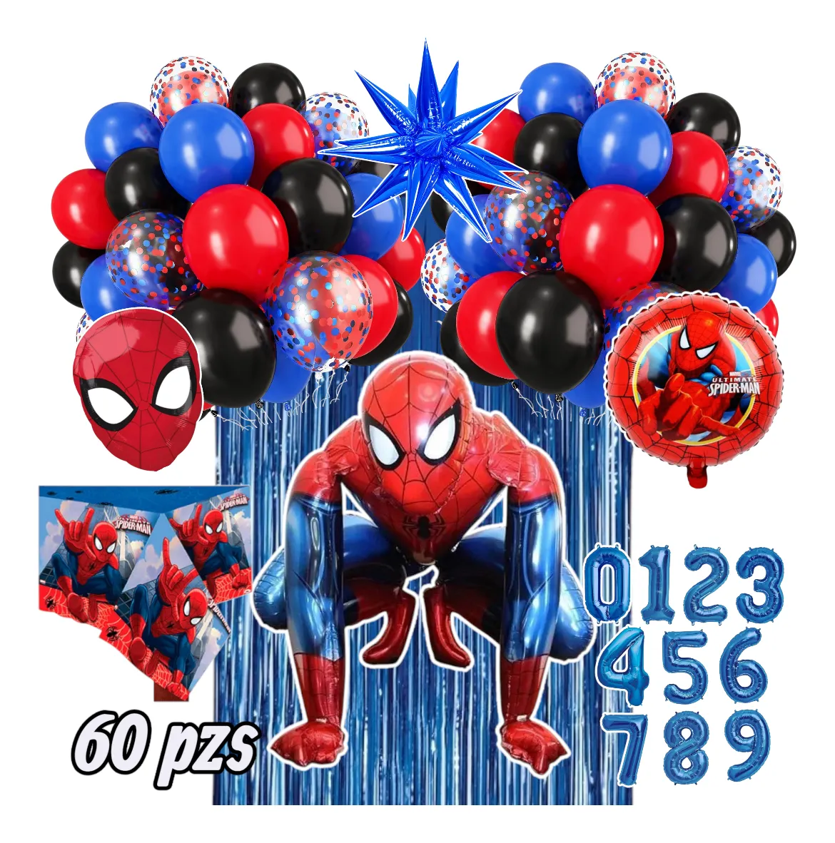 Combo Spiderman Hombre Araña Globo Héroe Fiesta