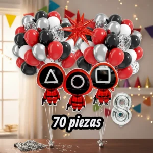 Globos Juego Del Calamar Squid Game Set De Fiesta