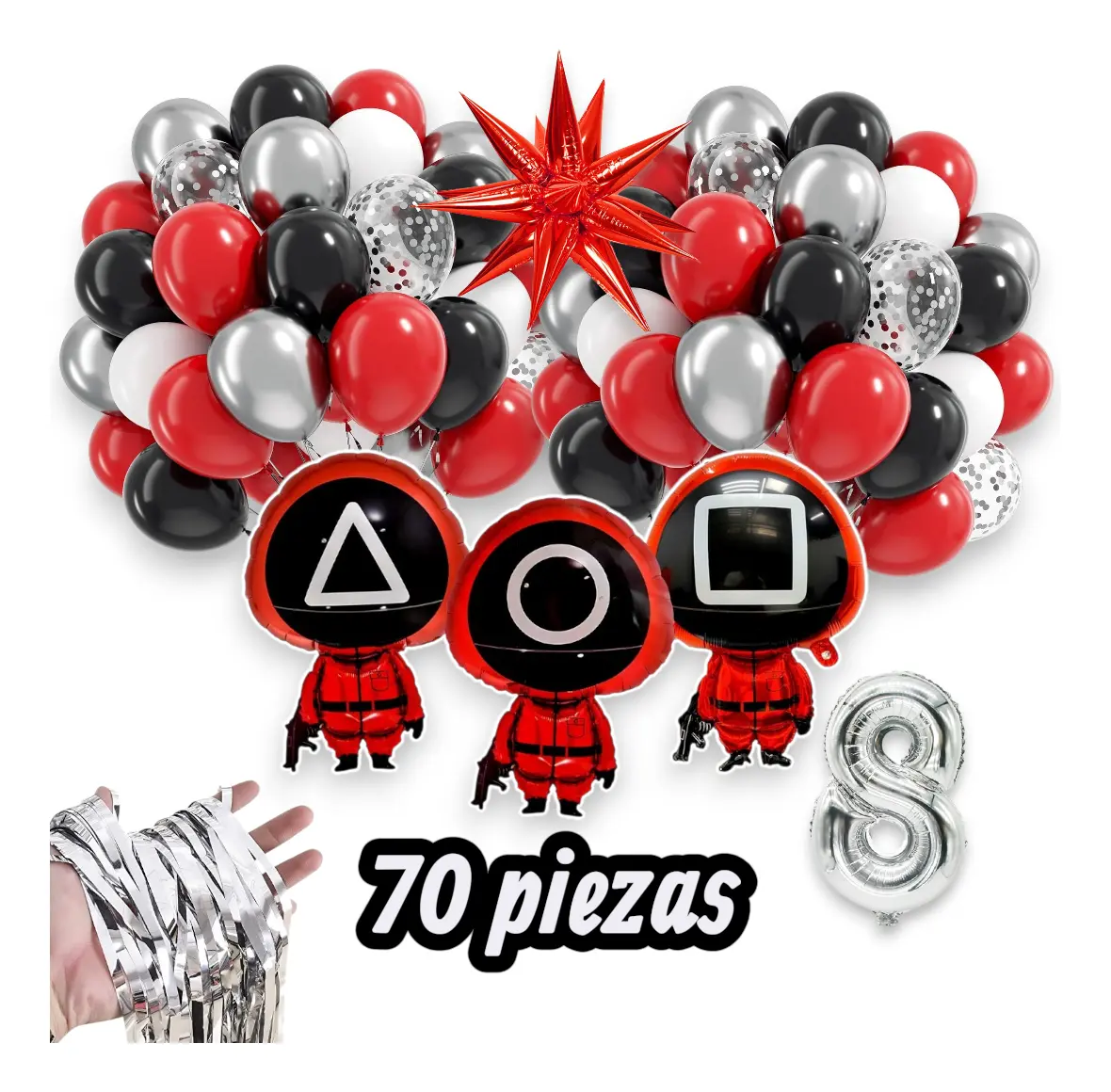 Globos Juego Del Calamar Squid Game Set De Fiesta - Imagen 3