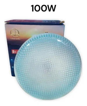 Lámpara led recargable 100W con caja de empaque de la marca Amanerluz
