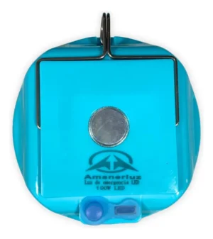 Lámpara led recargable 100W vista trasera con gancho colgador y batería magnética