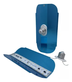 Lámpara led reflector de aluminio azul pack de 10 unidades con placa led y socate