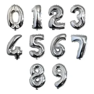 NUMERO PLATEADO 16 PULGADAS GLOBO