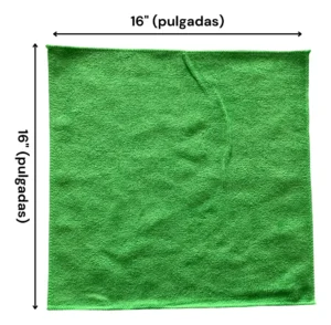 Paño Absorbente Microfibra Limpieza Pulir X104 Paño absorbente de microfibra verde con medidas 16x16 pulgadas