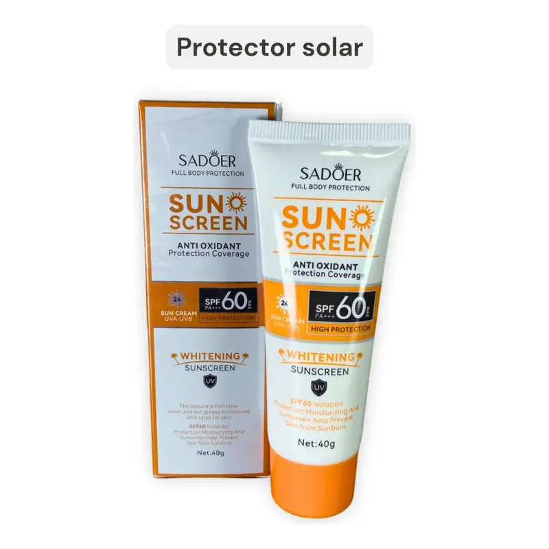 Imagen 2: Protector solar antioxidante SPF60 Sadoer con caja y envase