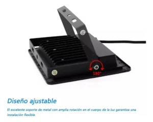 Reflector led 100W con soporte metálico ajustable giratorio de 180 grados