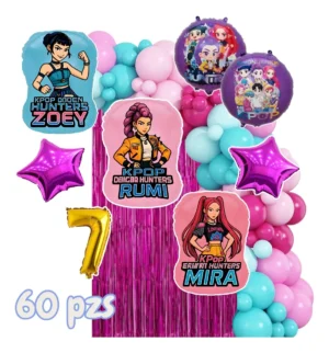 Set Globos Arco Rumi Mira Zoey Guerreras Kpop K-pop Fiesta