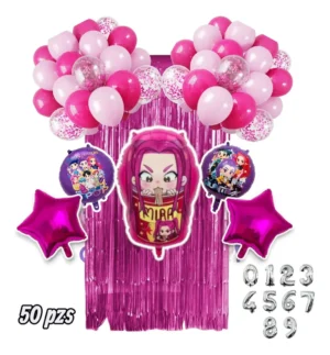 Set Globos MIRA Guerreras K-pop Hunters Fiesta K-pop Fiesta
