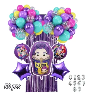Set Globos Rumi Guerreras K-pop Fiesta K-pop