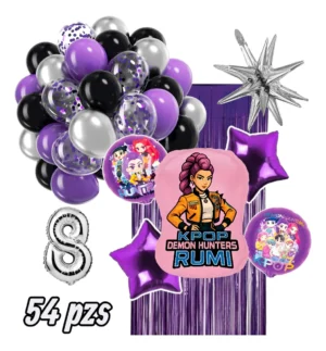 Set Globos Rumi guerreras K-pop K-pop 54pzs