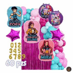 Set Globos Arco Rumi Mira Zoey Guerreras Kpop K-pop Fiesta
