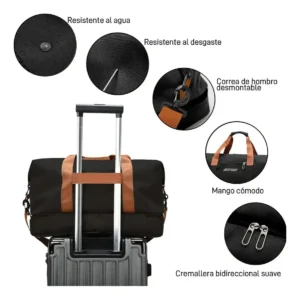 Bolso Morral Viajero Impermeble Maletin Gym Deportivo Maleta COMPARTIMENTOS Detalles del bolso maletín viajero: material resistente al agua y al desgaste, correa de hombro desmontable, mango cómodo y cremallera bidireccional