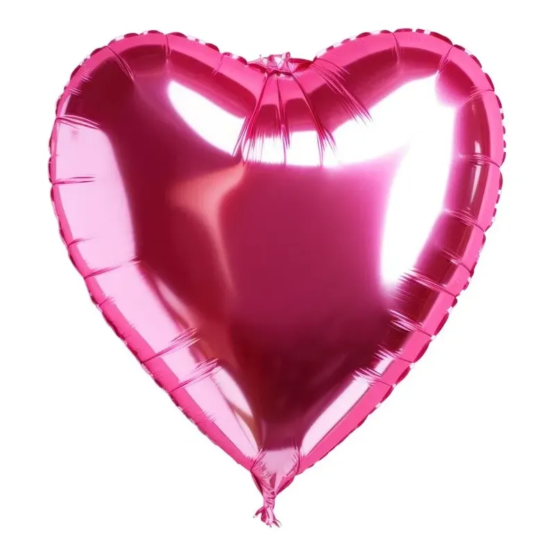 Globo corazón metalizado color fucsia