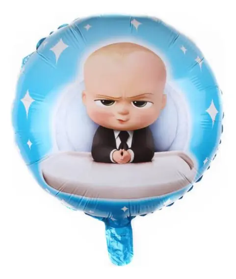Globo redondo metalizado azul del bebé Jefe en Pañales de 18 pulgadas