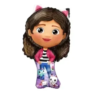 Globo metalizado figura grande de Gabby con gatitos de Gabby's Dollhouse