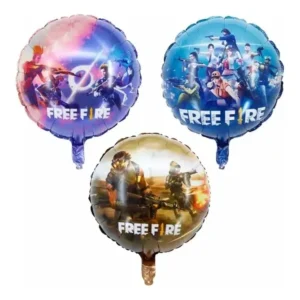 Globos redondos estampados Free Fire con personajes del juego, 18 pulgadas