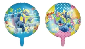 GLOBO REDONDO STITCH Y ANGELA Globos redondos metalizados estampados de Stitch tamaño 18 pulgadas