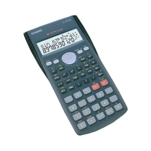 Calculadora científica Casio color negro con pantalla de dos líneas y teclado numérico 2