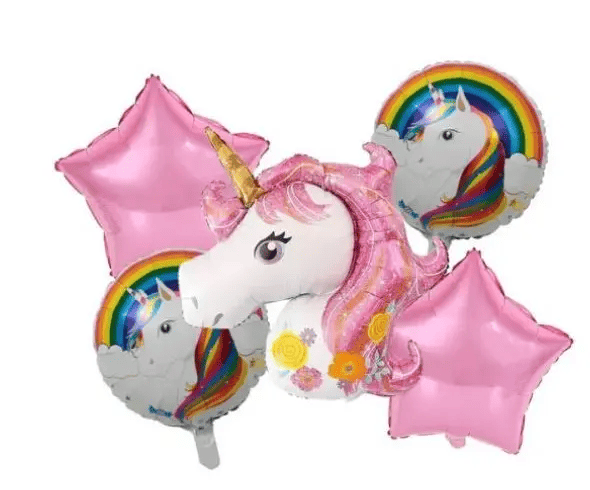 Unicornio Rosa con Flores